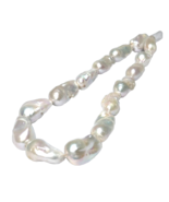 Baroque 14 - 30mm Natural White Pink Tone Cultured Keshi Kasumi Pearl 16... - £365.92 GBP