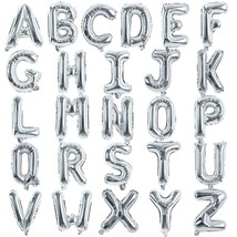 52 Pieces 16 Inch Silver Letter A-Z Balloons Custom Phrase Mylar Foil Alphabet L - £18.97 GBP