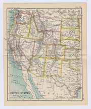 1912 Antique Map Of Western Usa California / Verso San Francisco Yosemite Valley - £22.84 GBP