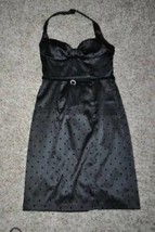 Womens Dress Junior Girls My Michelle Black Velvet Dot Design Halter Satiny-sz 7 - £14.24 GBP