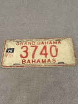 1979 / 1980 Grand Bahama Bahamas Island License Plate #3740 Red &amp; White ... - $39.60