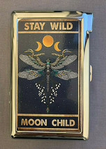Stay Wild Moon Child Dragonfly 100&#39;s Size Cigarette Case with lighter Wallet - £17.51 GBP