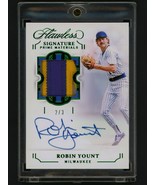 2020 Panini Flawless Emerald Robin Yount Autograph Jersey Patch #2/3 Bre... - $494.99