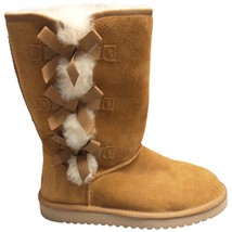 Koolaburra by UGG Chestnut Victoria Tall Bow Boots Womens Size 9 Tan 1015875 - £27.83 GBP