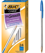 Cristal Xtra Smooth Blue Ballpoint Pens, Medium Point (1.0Mm), 24-Count ... - $97.55 MXN