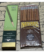 VTG Faber Castell Naturals Cedar Barrel Wood Pencils & Venus 3820 6H Drawing USA - $24.18
