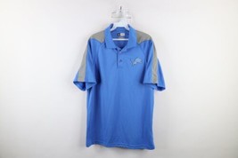 Vintage Mens Medium Distressed Detroit Lions Football Collared Polo Shirt Blue - £30.93 GBP