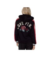 NEW Y2K Victoria Secret Pink Black Gold Hoodie Sweatshirt Bling Rose Gol... - €107,73 EUR