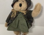 Heartfelt Collectibles HC vintage plush jointed teddy bear gingham outfi... - $19.79