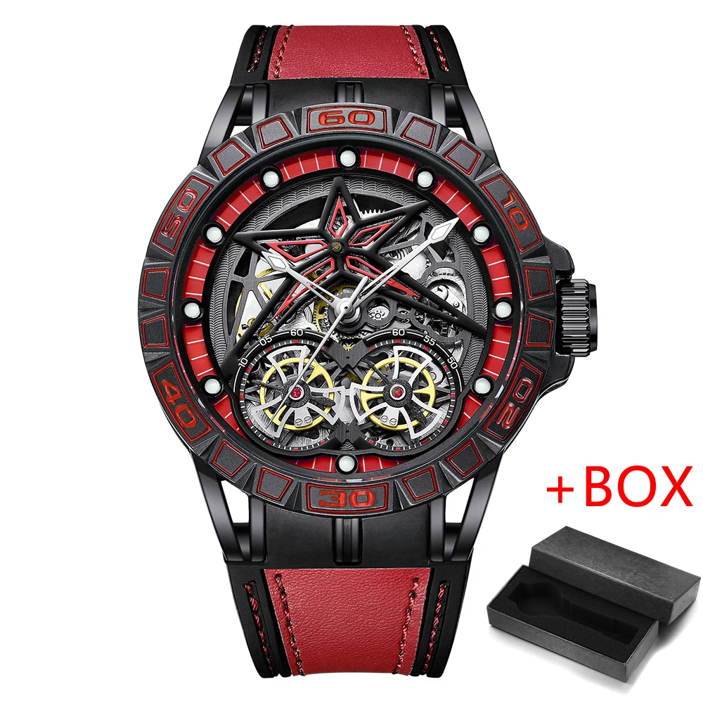 BINBOND  Double Tourbillon Mechanical Watch for Men Fashion Automatic Sk... - $146.95