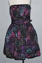 VTG? Betsey Johnson Stained Glass Fit &amp; Flare Strapless Dress Tulle Lining Wm 6 - £74.31 GBP
