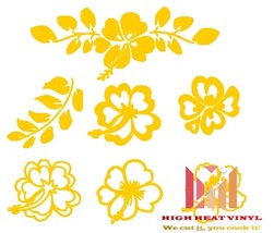 High Heat Duracoat Vinyl Firearm Stencil 10&quot; x 12&quot; - Hibiscus styling - $12.00