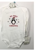 NEW CARTER&#39;S My First Christmas Bodysuit 6 Months BABY Penguin - £10.79 GBP