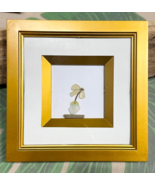 Minimalist Framed Art Sea Glass Flower &amp; Driftwood 8&quot;X8&quot; Gold Frame Shad... - £18.00 GBP
