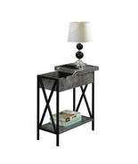 Tucson Flip Top End Table with Charging Station in Weathered Gray Wood F... - £141.54 GBP