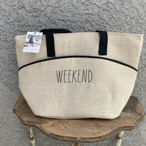 Rae Dunn WEEKEND Bag Insulated Tote Large Linen Zipper Closure NWT - £22.53 GBP