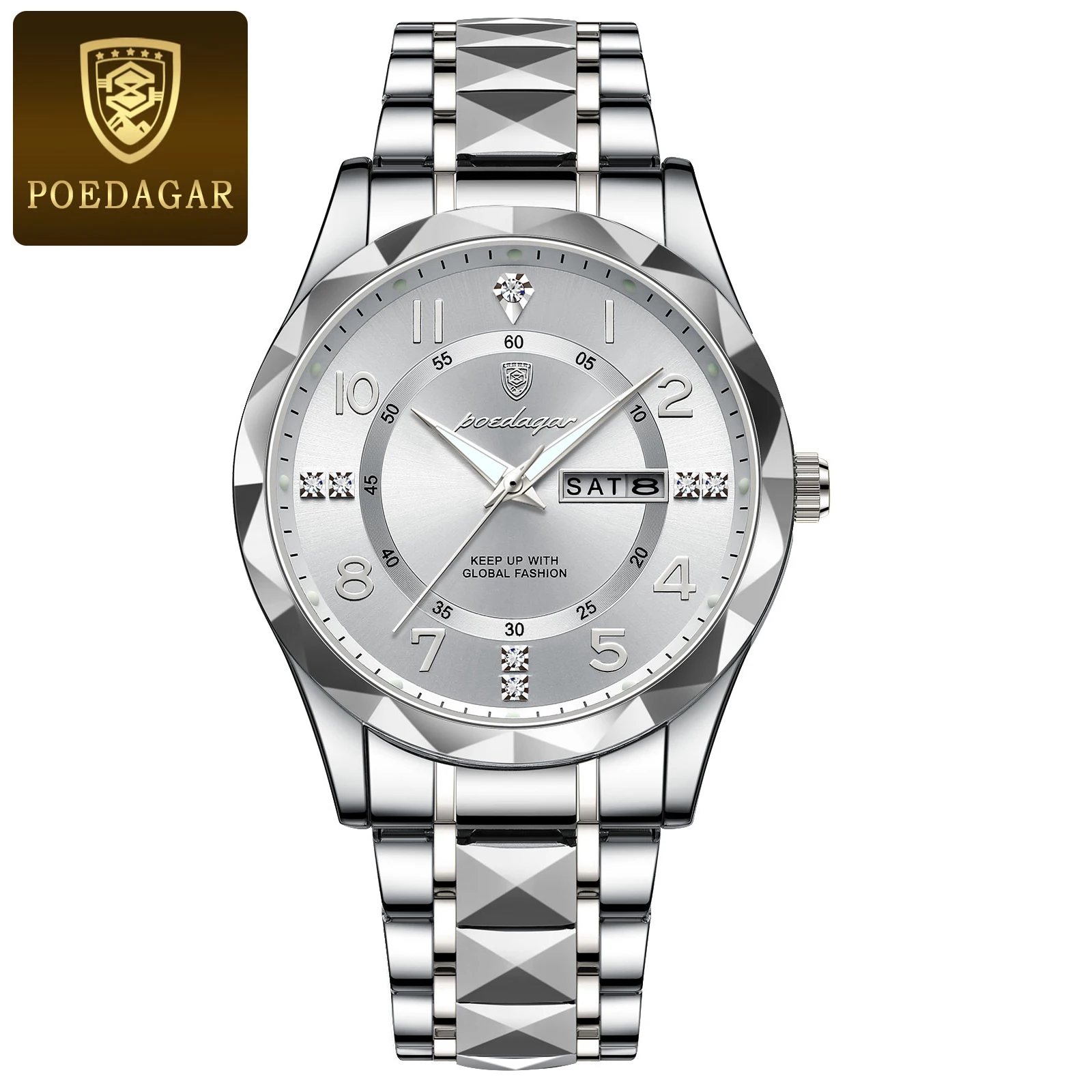 Luxury Men Quartz Watch Waterproof Date Week Luminous Wristwatch Stainle... - $36.37