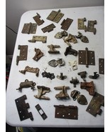 Lot of metal/cast iron Antique door hinges and other PIECES PARTS RESTORE - £56.36 GBP