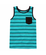Okie Dokie Boys Tank Top Adriatic Aqua Stripe Size 24 Months New - €8,41 EUR