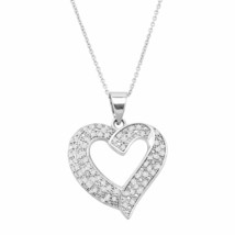 0.75CT Imitación Diamante Corazón Colgante En Plata de Ley, 18&quot; Cadena - £137.86 GBP