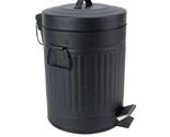Round Step Trash Can, Stainless Steel With Lid, Small Metal Wastebasket ... - $55.99
