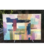 JOSEPH MUSSO Original HUGE 1970s ABSTRACT II MODERN CUBIST MidCentury Oi... - $2,376.00