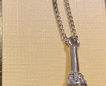 Musical instrument Silver Colored Microphone Necklace - £10.19 GBP