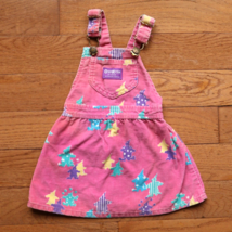 Vintage Oshkosh BGosh Vestbak Clown Pink Corduroy Overalls Skirt Toddler 2T - £30.79 GBP