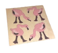 Vintage 80s Sandylion Fuzzy Flamingos Sticker Mod Brown Backing 80s - £15.80 GBP