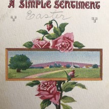 A Simple Sentiment Vintage Postcard Spring Easter Greeting Friendship Antique - £7.84 GBP