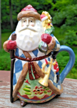Jim Shore Holiday Traditions Certified Traditions Santa Mug w/Lid Toy Sa... - £20.57 GBP