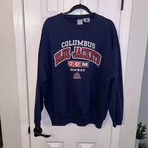 Vintage Columbus Blue Jackets CCM Crewneck Sweatshirt Men&#39;s XL Blue NHL Hockey - $39.59