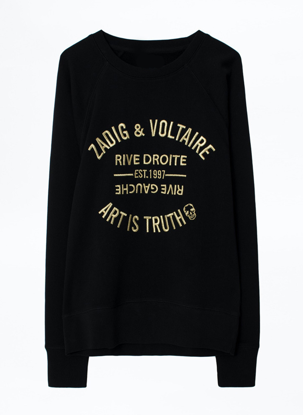 Women's Raglan Sleeve 100% Cotton Sweatshirt - Art Is Truth Embroidered Pullover Item image 4