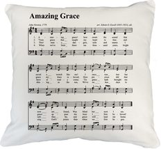 Amazing Grace Gospel Hymn Piano Sheet Music Print On A Pillow Cover For ... - $24.74+