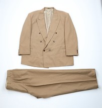 Vtg 70s Streetwear Mens 50R 2 Piece Wool Double Breasted Suit Wedding Br... - $3,529.88 MXN
