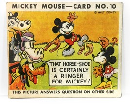 Vintage Mickey Mouse Gum Card No. 10 (Circa 1930s) - $55.91