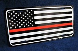 Thin Red Line Flag -*US MADE*- Embossed Metal License Plate Car Auto Truck Tag - £9.76 GBP