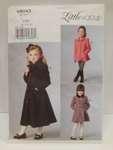 Little Vogue V9043 Child&#39;s Lined Fitted Princess Seams Jacket &amp; Coat Sz 2-3-4-5 - £11.78 GBP