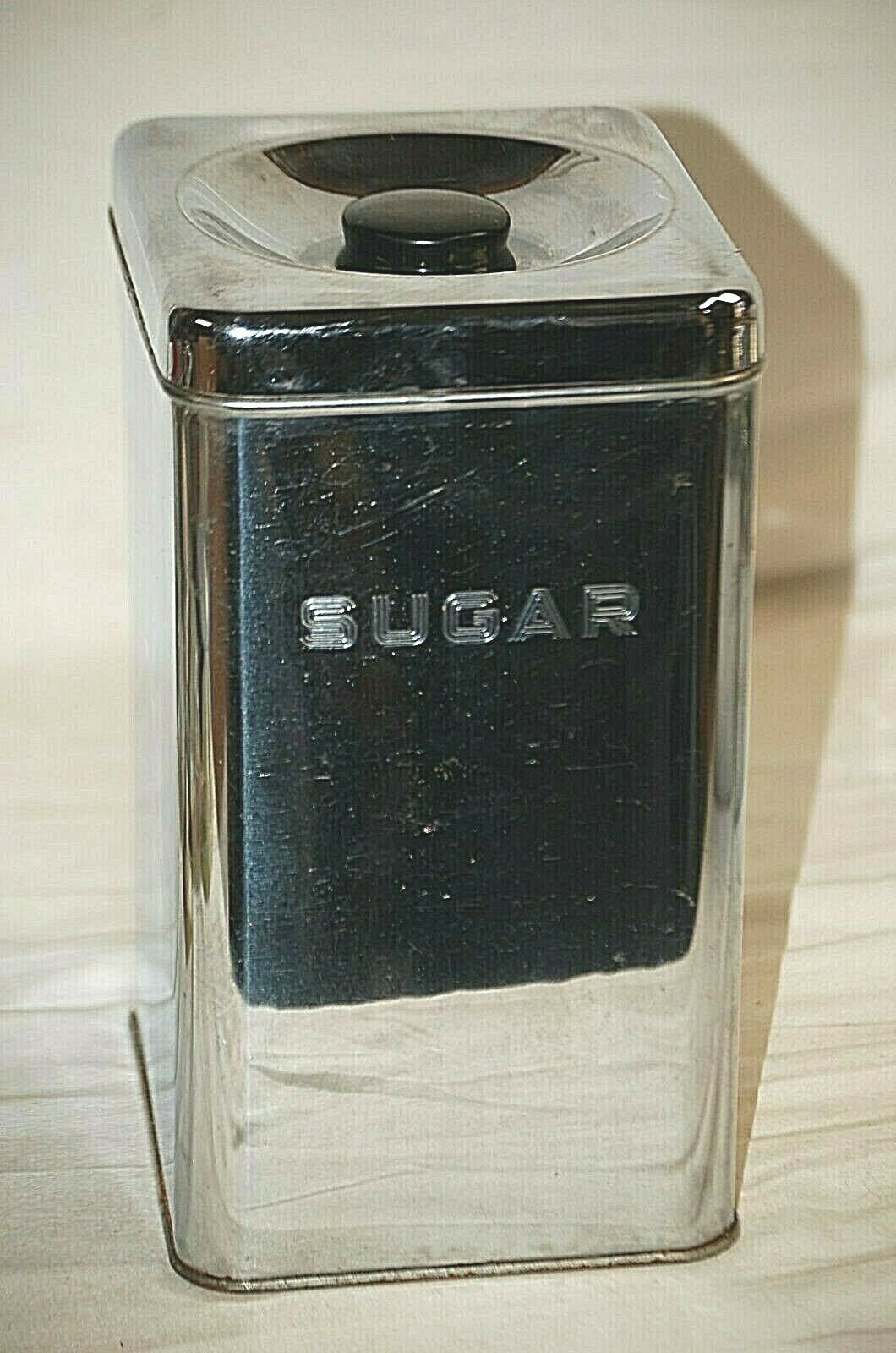 Lincoln BeautyWare Metal Sugar Canister Kitchen Ware Container Vintage MCM - £31.47 GBP