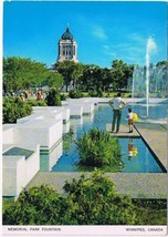 Manitoba Postcard Winnipeg Memorial Park Fountain - £2.32 GBP