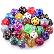 35 Pieces Polyhedral Dice 20 Sided Game Dice Set Mixed Color 20 Sides Di... - $21.98