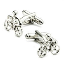 Bike Rider Cufflinks Bicycle Riding Touring Cyclist Sport Cycling New W Gift Bag - £9.44 GBP