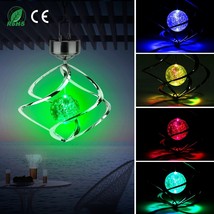 Led Solar Powered Wind Chimes Spiral Spinner Lamp Colour Changing Hangin... - $37.99