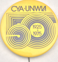 CYA-UNWLA  Ukrainian National Women&#39;s League 1975 Vintage Pin Button 70s 50 Year - £10.18 GBP