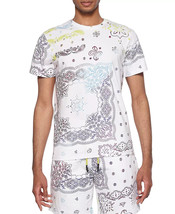 Eleven Paris Men&#39;s AOP Paisley Bandana Graphic T-Shirt White-Size M - $29.99