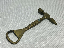 Etched Brass Toffee Hammer Ice Chipper Pick Beer Soda Bottle Opener India 2011J  - £23.93 GBP