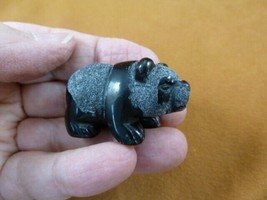 (Y-PAND-WA-551) Walking Panda Bear Bears Black Onyx Stone Gemstone Gem Figurine - £14.93 GBP
