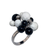 FABULOUS Large Topaz and Porcelain Sterling Silver Cocktail Ring OFFeR! - €179,34 EUR