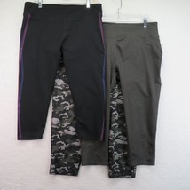 Fabletics Leggings  Womens Extra Large Lot 3 Camo Gray Black Capri Mid Rise - £18.56 GBP