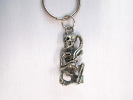 3D HUMAN SKELETON HAND BY EAR CANT HEAR YOU DETAILED PEWTER  KEY RING KE... - $9.99